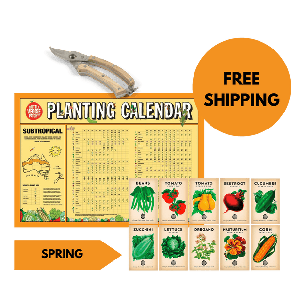 Climate Specific Planting Calendar + Secateurs + Seasonal Heirloom Seed Bundle