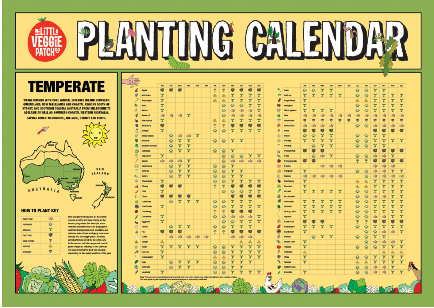 Planting Calendars Climate Specific The Little Veggie Patch Co