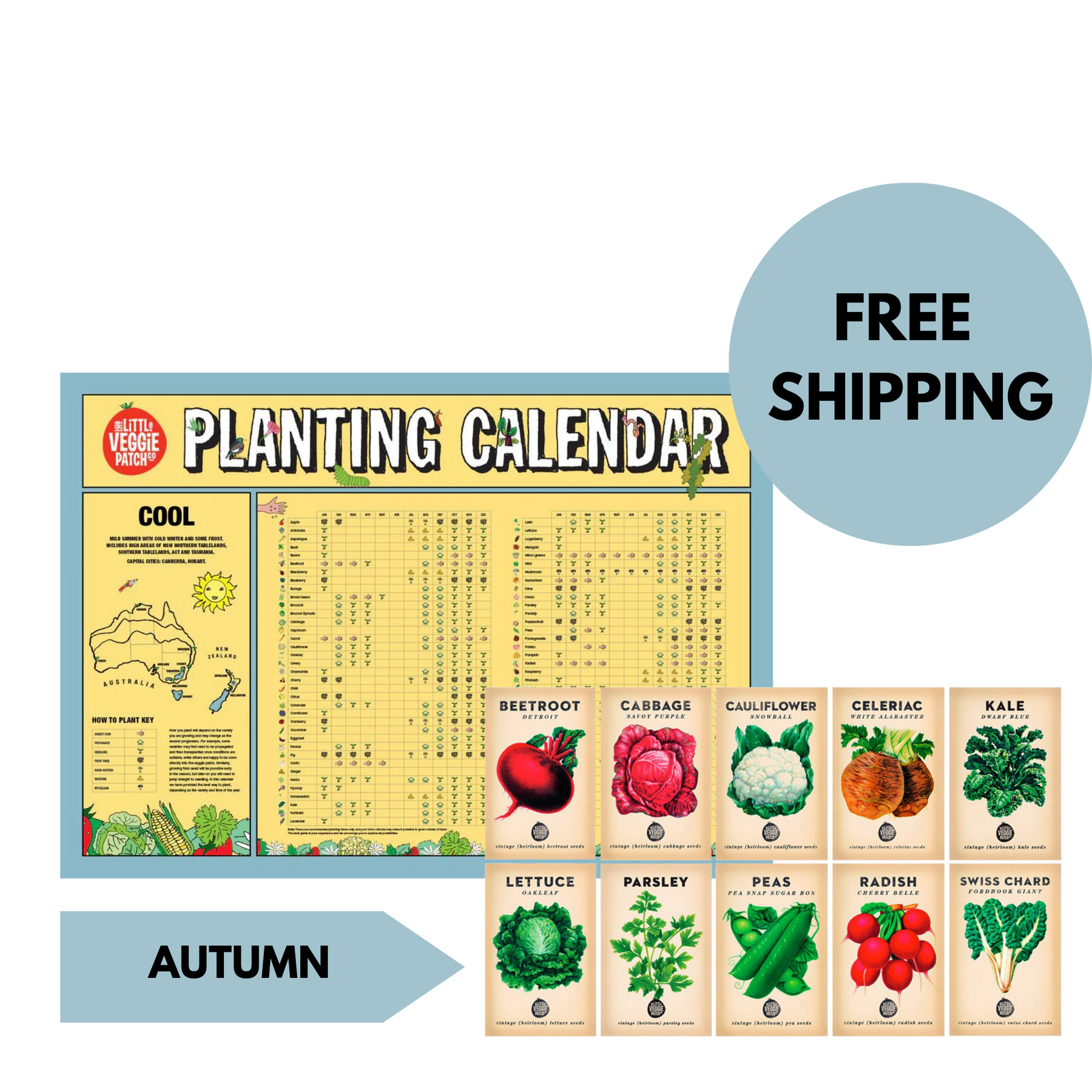 Climate Specific Planting Calendar + Seasonal Heirloom Seed Bundle ...
