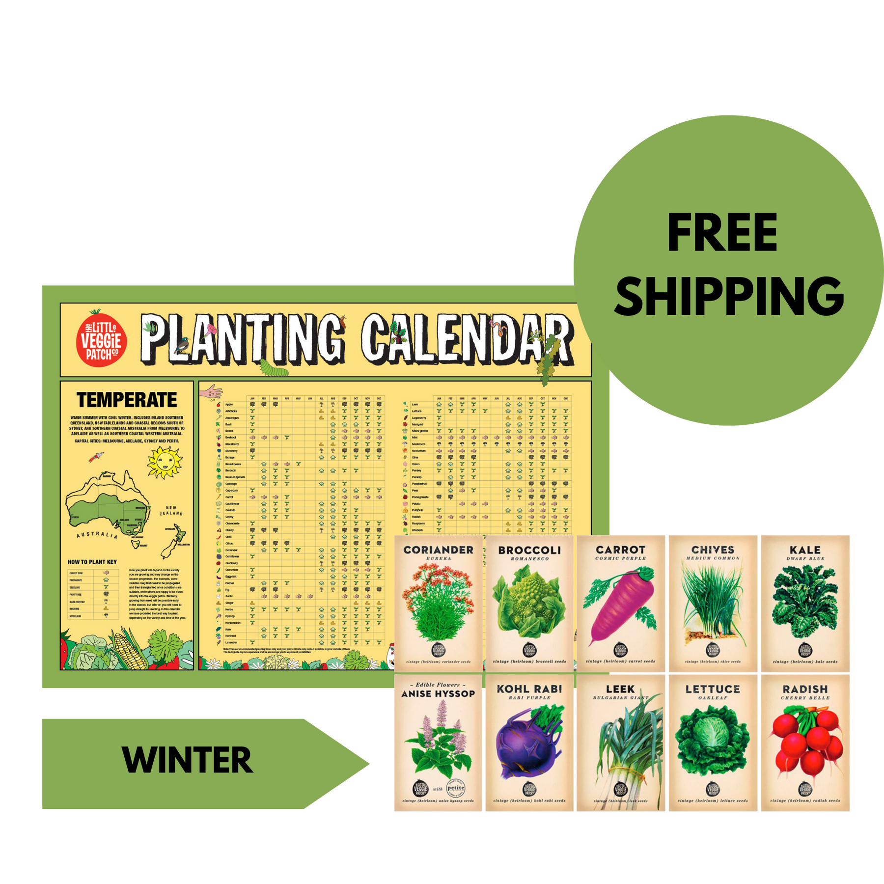 Climate Specific Planting Calendar + Seasonal Heirloom Seed Bundle ...