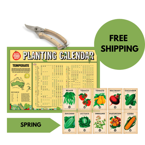 Climate Specific Planting Calendar + Secateurs + Seasonal Heirloom Seed Bundle