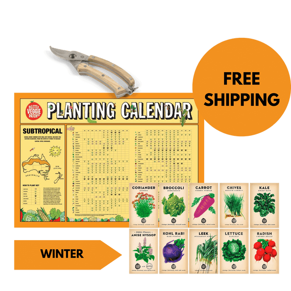 Climate Specific Planting Calendar + Secateurs + Seasonal Heirloom Seed Bundle