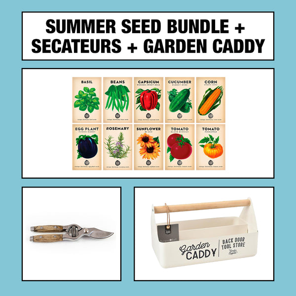 Summer Seed Bundle + Secateurs + Garden Caddy