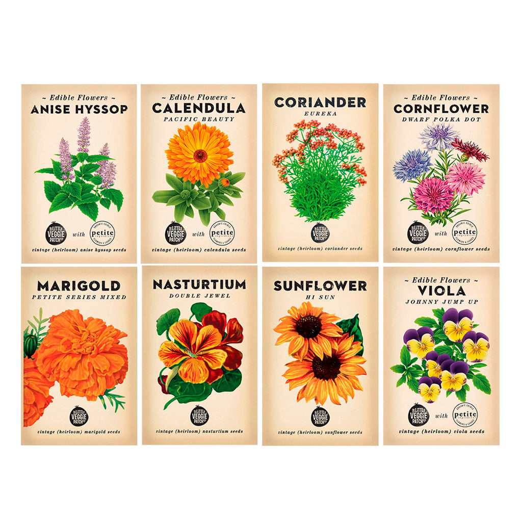 edible flower seeds Edible Flower Heirloom Seed Bundle – The Little Veggie Patch Co